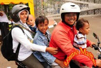 Indonesia Family On The Scooter